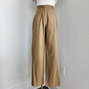 Vintage 90s C.P. Company Tan High Rise Pinstripe Straight Leg Pants Italy 2